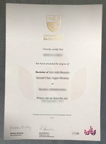 University of Bedfordshire degree certificate