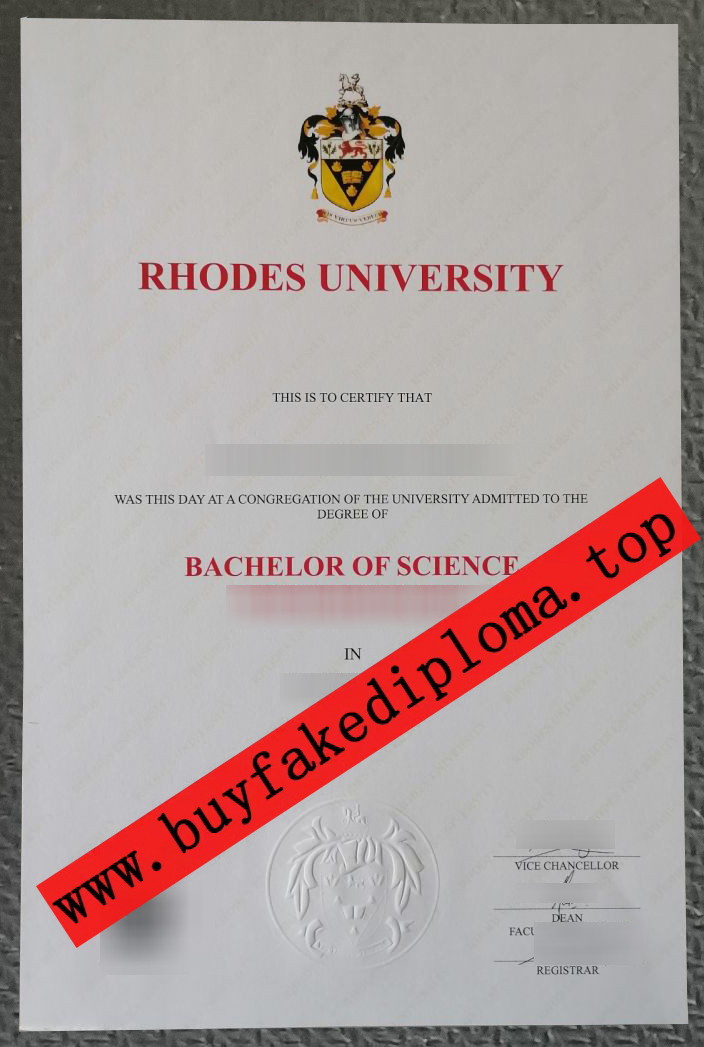 Rhodes University diploma certificate