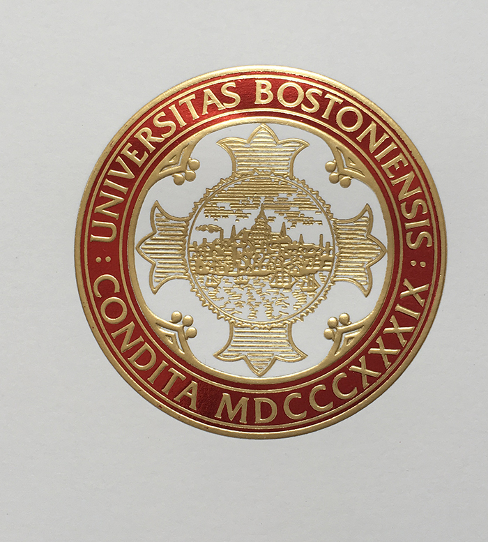 Boston-University-embossed-gold-stamp