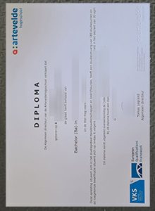 Arteveldehogeschool diploma certificate