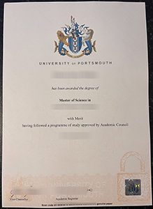 University of Portsmouth degree certificate